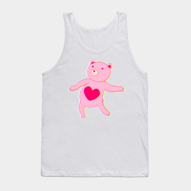 Pink dancing bear Tank Top by L’étoile stéllaire